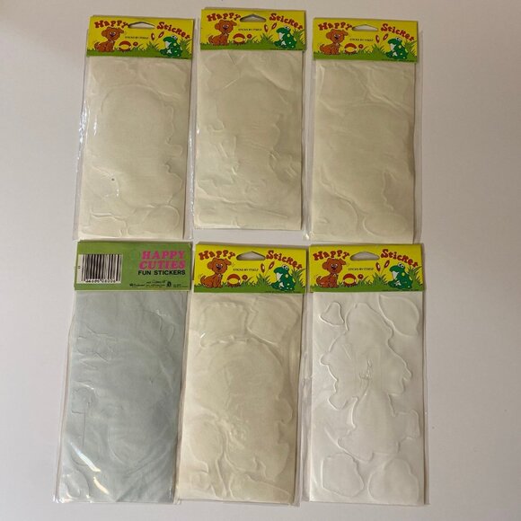 Vintage Happy Stickers & 1976 Imperial Happy Cuties Puffy Fun Stickers Set Of 12 - Picture 5 of 11